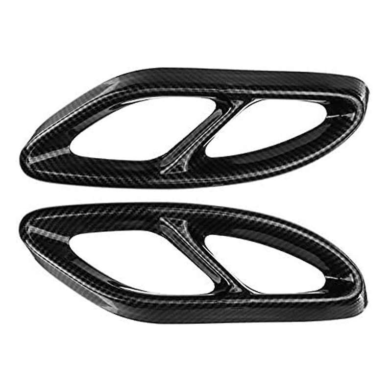 Carbon Fiber Rear Dual Exhaust Pipe Stick Cover Trim Exhaust Muffler Panel for C E GLC GLS Class