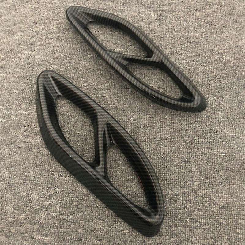 Carbon Fiber Rear Dual Exhaust Pipe Stick Cover Trim Exhaust Muffler Panel for C E GLC GLS Class