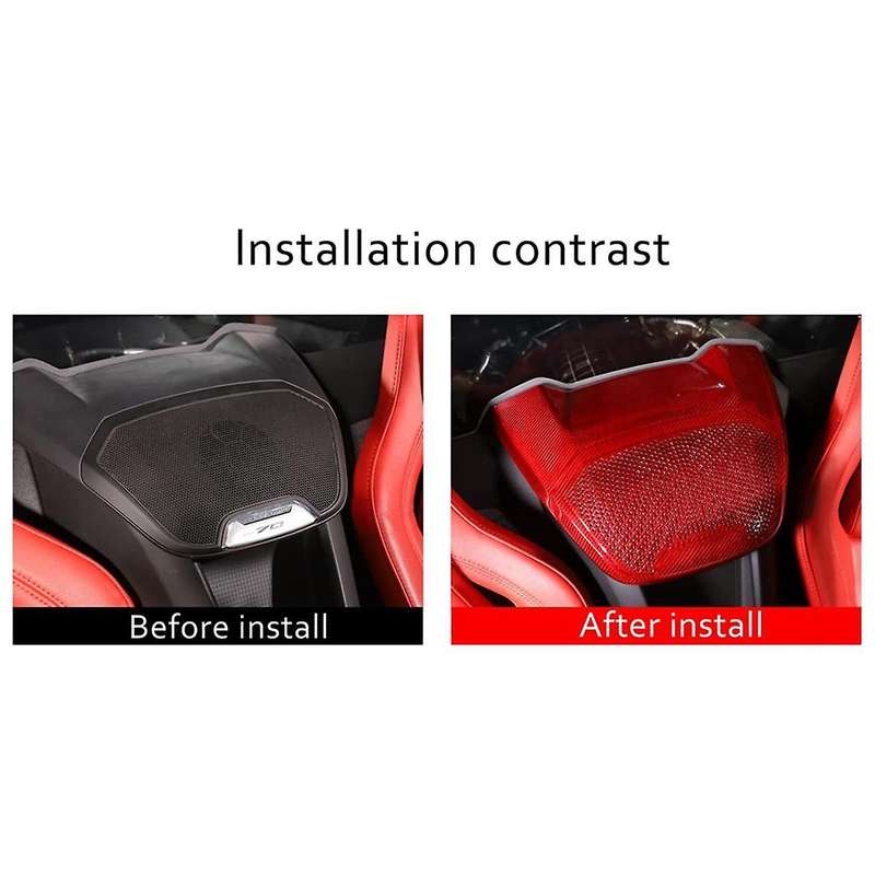Carbon Fiber Rear Speaker Cover Trim for C8 1LT Coupe 2020-2023 Accessories,Red