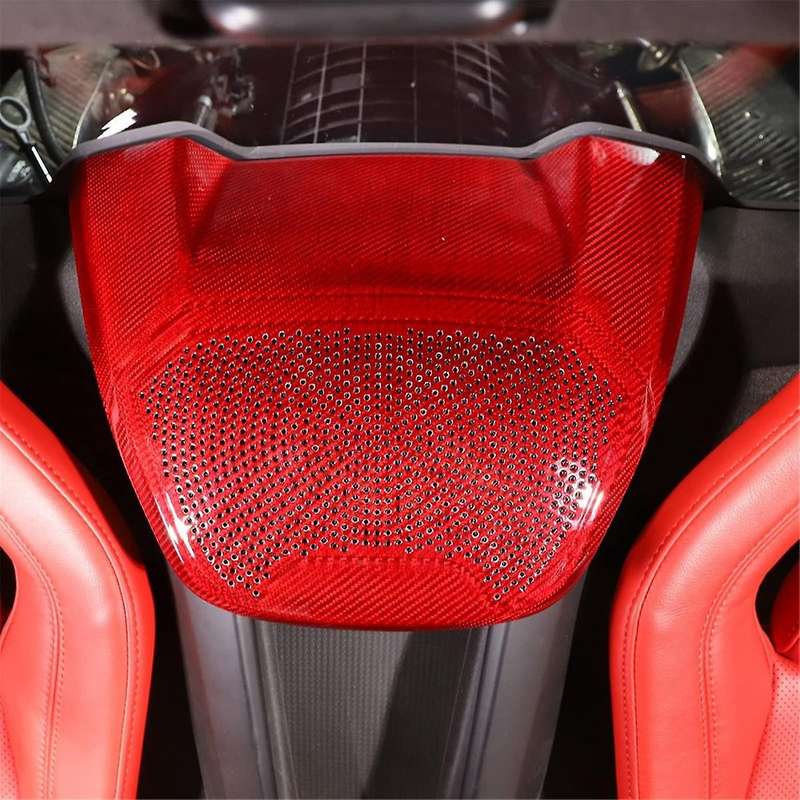 Carbon Fiber Rear Speaker Cover Trim for C8 1LT Coupe 2020-2023 Accessories,Red
