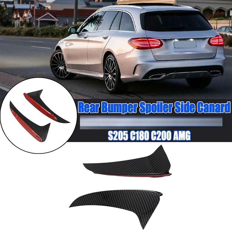 Carbon Fiber Rear Bumper Spoiler Side Canard for - C-Class Estate S205 C180 C200