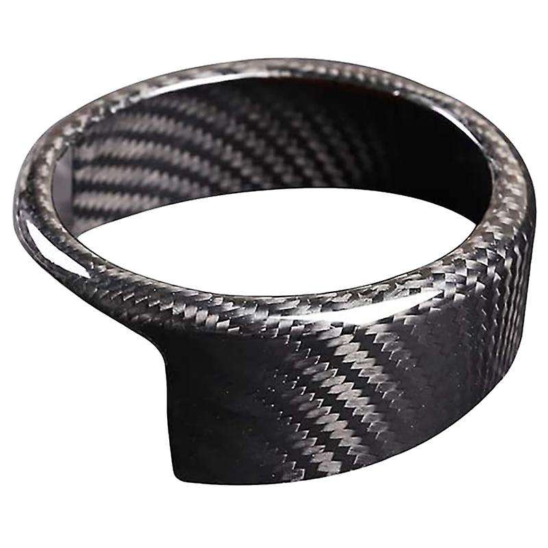 Carbon Fiber Rear Grille Front Grill Logo Decor Ring Black Trimmed Frame Fits for 2017-2020