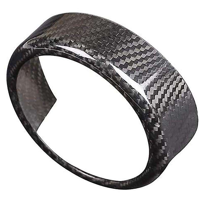 Carbon Fiber Rear Grille Front Grill Logo Decor Ring Black Trimmed Frame Fits for 2017-2020