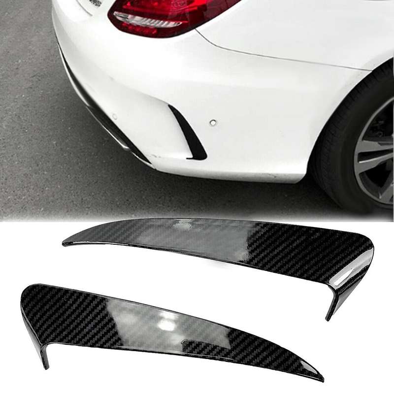Carbon Fiber Rear Bumper Spoiler Air Vent Cover Side Canard for C Class W205 C43 C63 AMG 2014-2019
