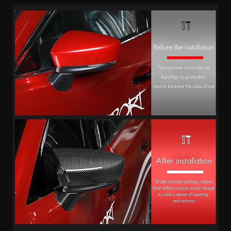 Carbon Fiber Rear View Mirror Case Cover Side Wing Mirror Shell for Axela 2014 2015 2016