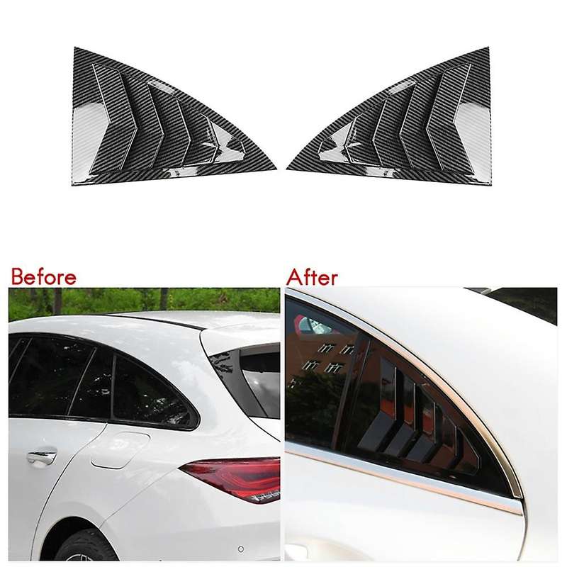 Carbon Fiber Rear Window Louver Shutter Cover Trim for CLA C118 W118 CLA200 CLA45 2020 2021 Window S