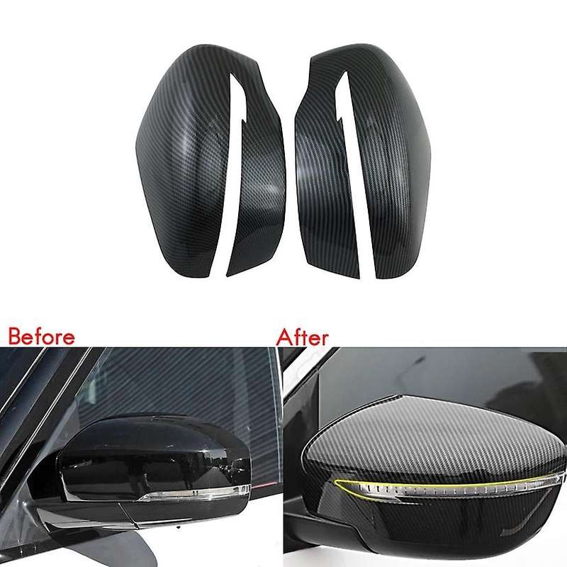 Carbon Fiber Rear View Rearview Side Glass Mirror Cover Trim Frame Side Mirror Caps for Navara NP300