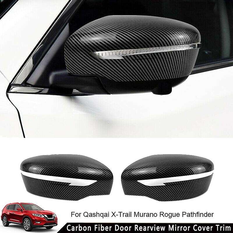 Carbon Fiber Rear View Mirror Cover-Side Mirror Cover Cap for Qashqai X-Trail Murano Rogue Pathfind