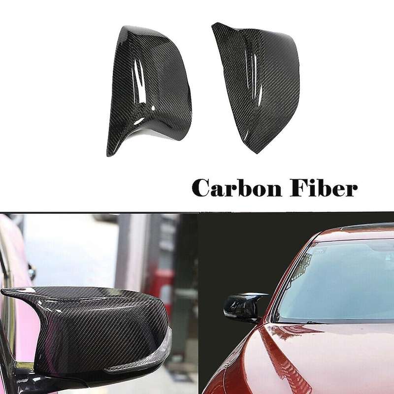 Carbon Fiber Rear View Mirror Housing Ox Horn Cover-Side Mirror Cover for Q50 Q70 Q60 Qx30 2014+