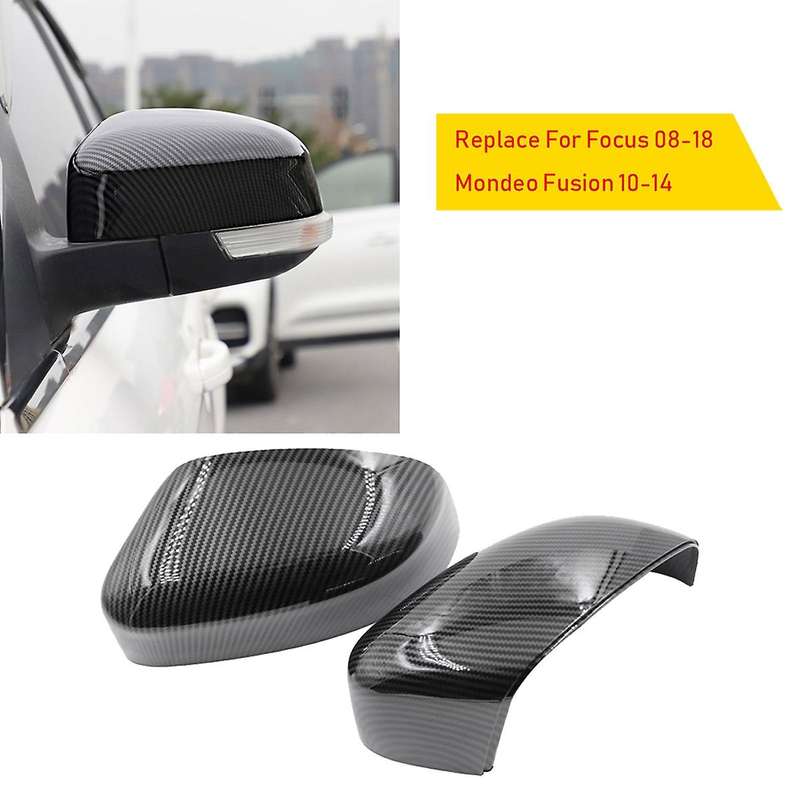 Carbon Fiber Rearview Mirror Cover Cap Side Door Mirror Cover Replace for Focus 2008-2018 / Mondeo 2