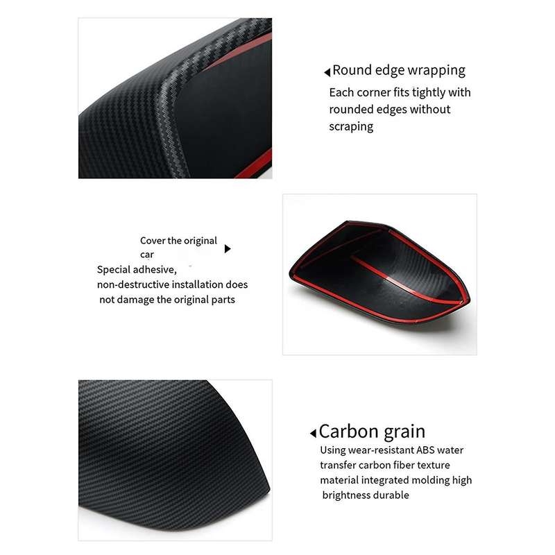 Carbon Fiber Rearview Mirror Housing Rearview Mirror Protector Cover for Model Y Car Decoration