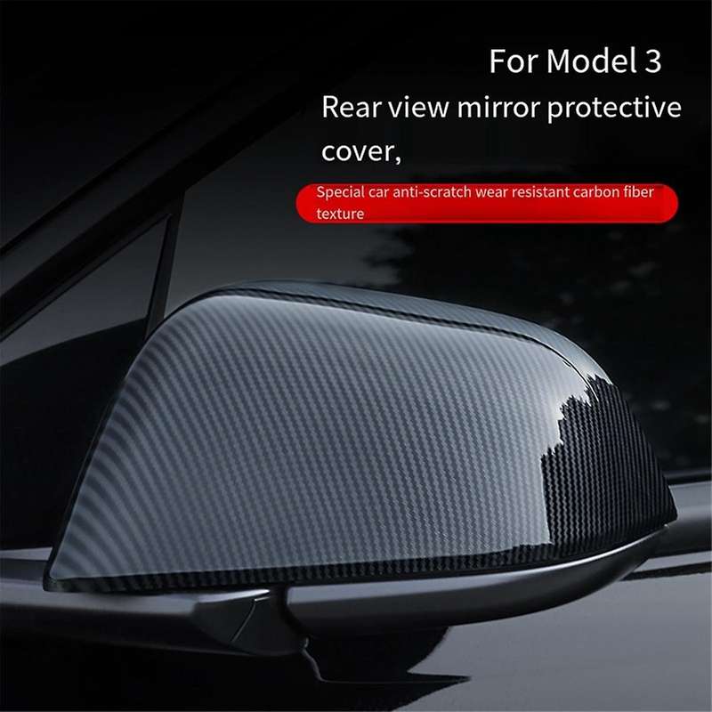 Carbon Fiber Rearview Mirror Housing Rearview Mirror Protector Cover for Model Y Car Decoration