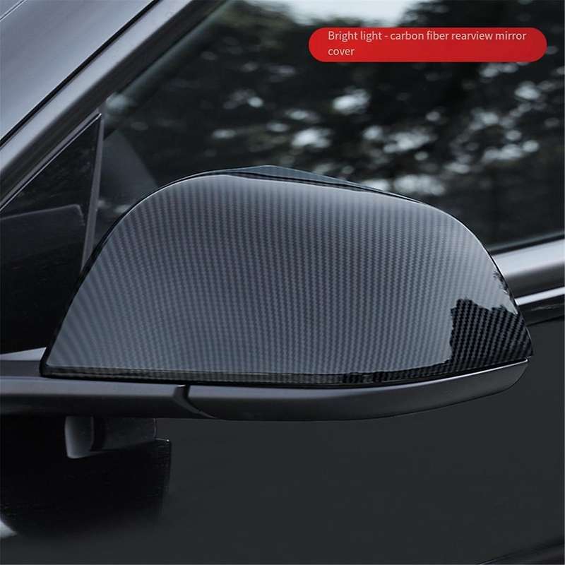 Carbon Fiber Rearview Mirror Housing Rearview Mirror Protector Cover for Model Y Car Decoration