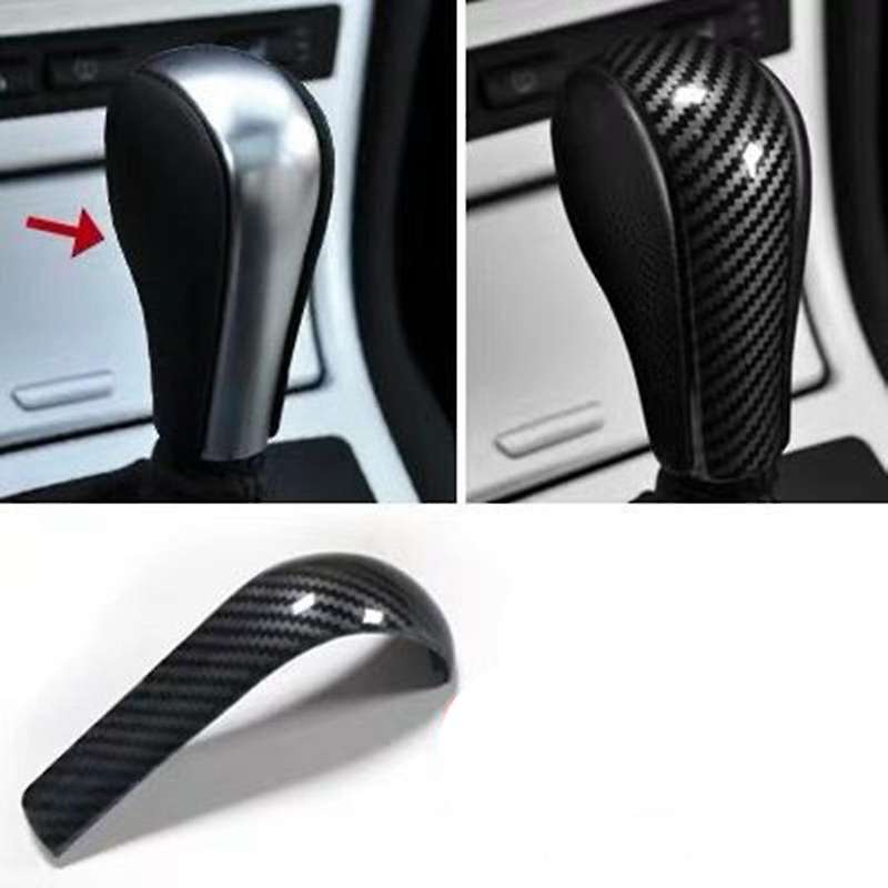 Carbon Fiber Shift Handle Cover Compatible-BMW 5 Series E60 X3 E83 6 Series