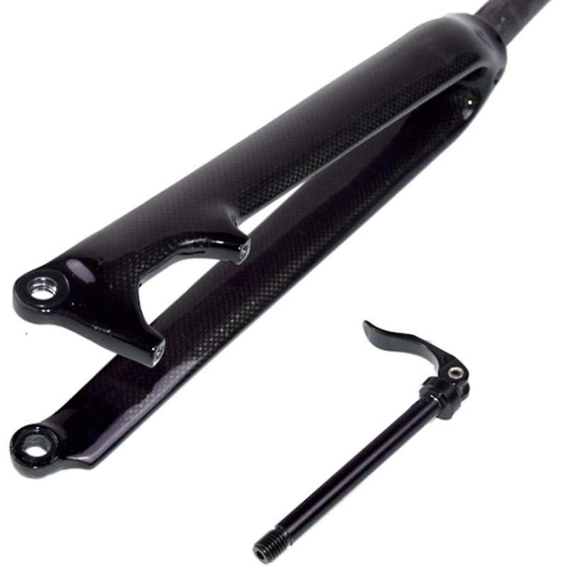 Carbon Fiber Road Bike Front Fork Disc Brake Cylinder Axle Hard Fork 700C with Cylinder Axle Rod Ope
