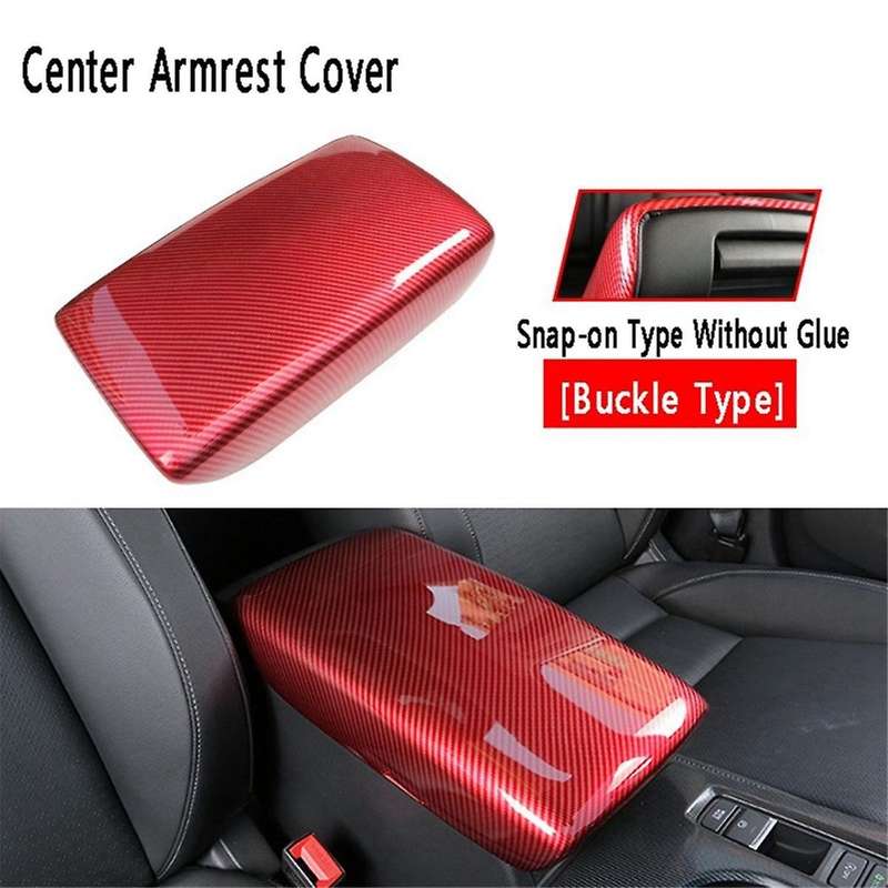 Carbon Fiber Red Interior Seat Armrest Box Panel Trim Car Central Armrest Box Panel for 11th 2021-20