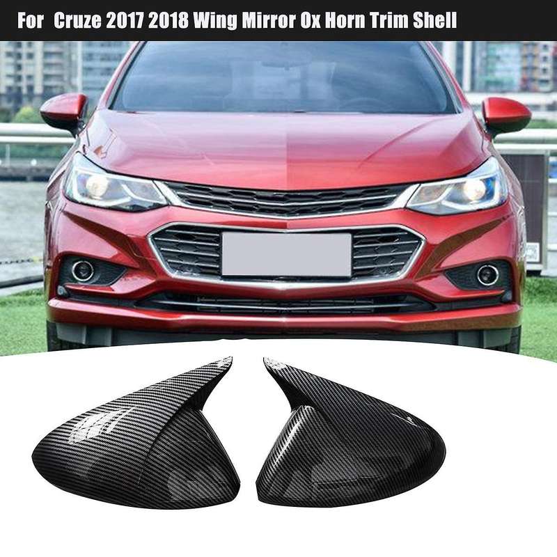 Carbon Fiber Side Door Rearview Mirror Cover Housing Cap for Cruze 2017 2018 Wing Mirror Ox Horn Tr