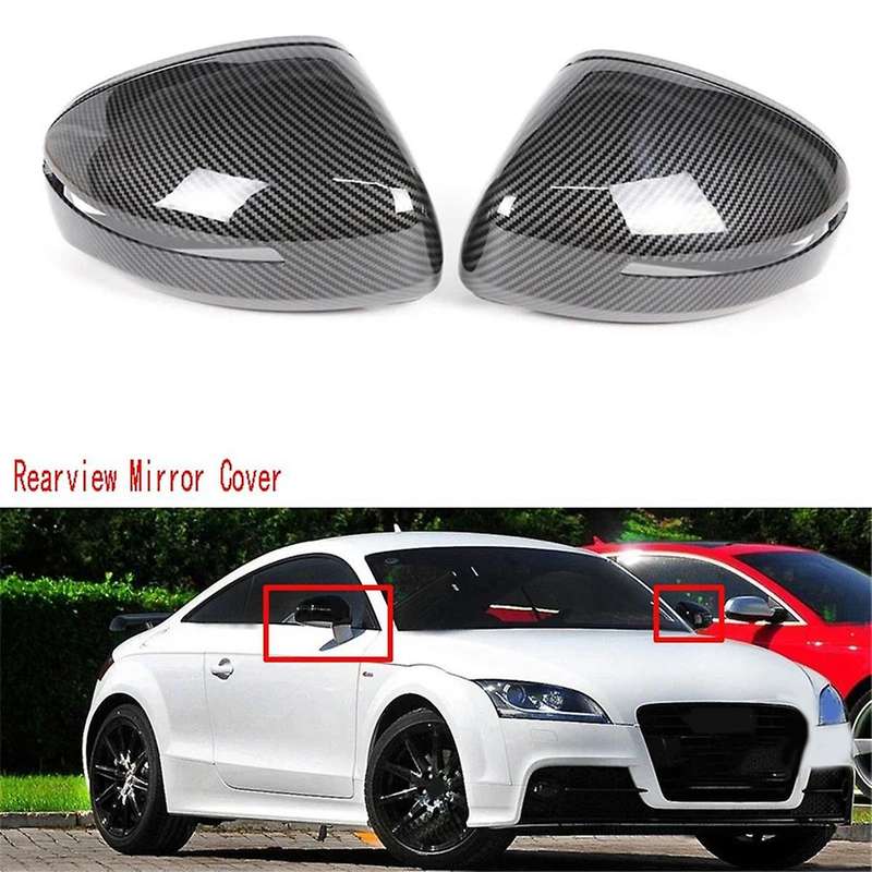 Carbon Fiber Side Wing Door Mirror Cover Rearview Mirror Cover Cap Trim for TT TTS TT 8J MK2 R8 42