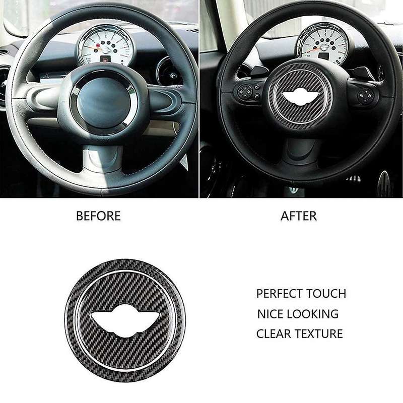 Carbon Fiber Steering Wheel Cover Sticker for R55 R56 R Series Accessories