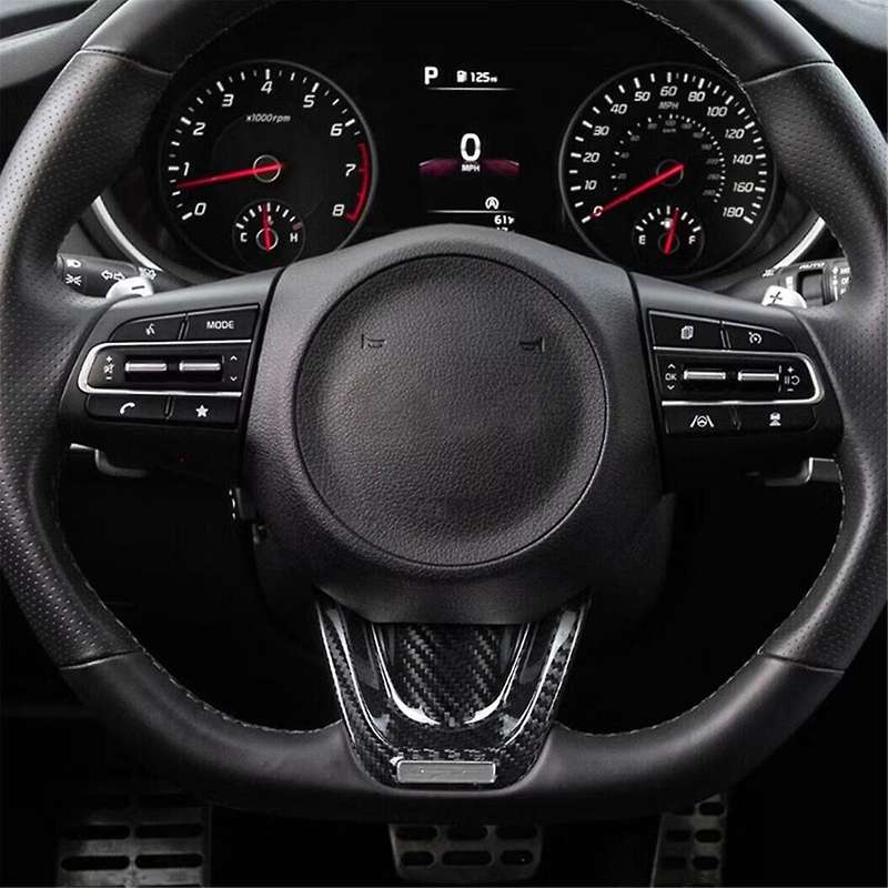Carbon Fiber Steering Wheel Panel Sticker for 2018-2022 Control Button Frame Cover