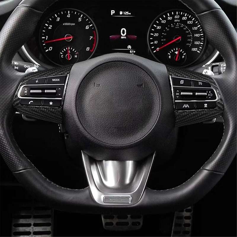 Carbon Fiber Steering Wheel Panel Sticker for 2018-2022 Control Button Frame Cover