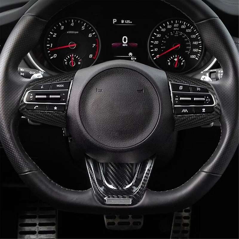 Carbon Fiber Steering Wheel Panel Sticker for 2018-2022 Control Button Frame Cover