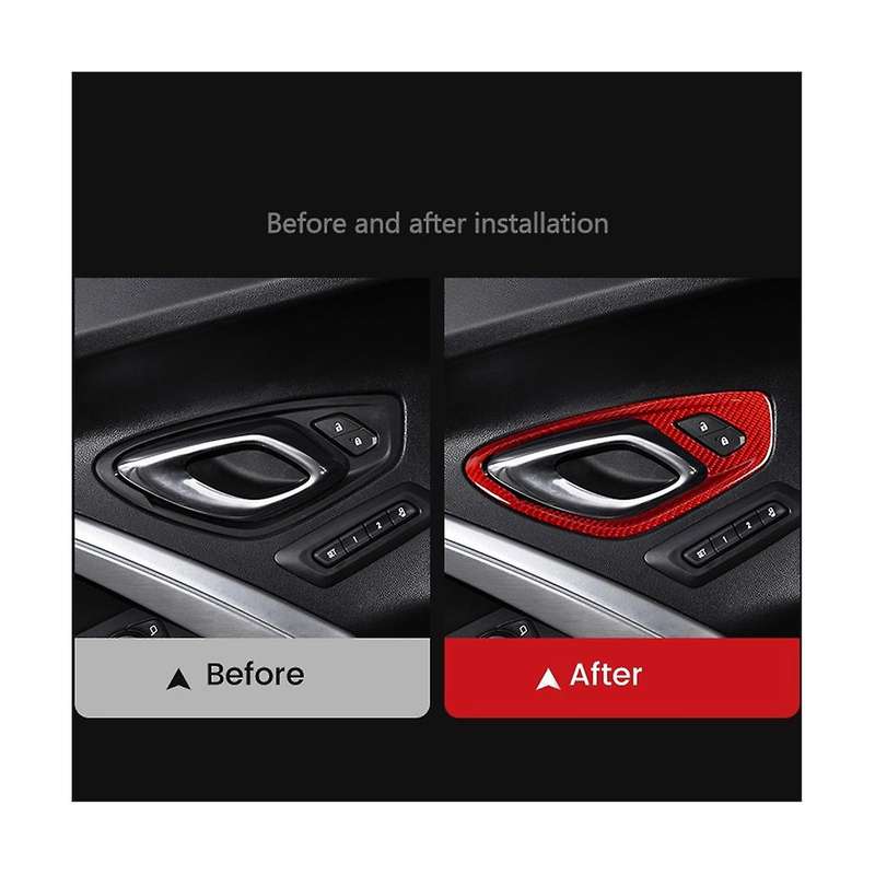 Carbon Fiber Sticker Car Door Inner Handle Frame Interior Trim Accessories for 2016-2023 A