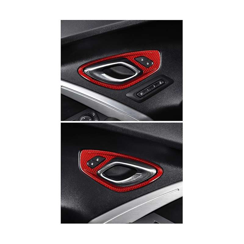 Carbon Fiber Sticker Car Door Inner Handle Frame Interior Trim Accessories for 2016-2023 A