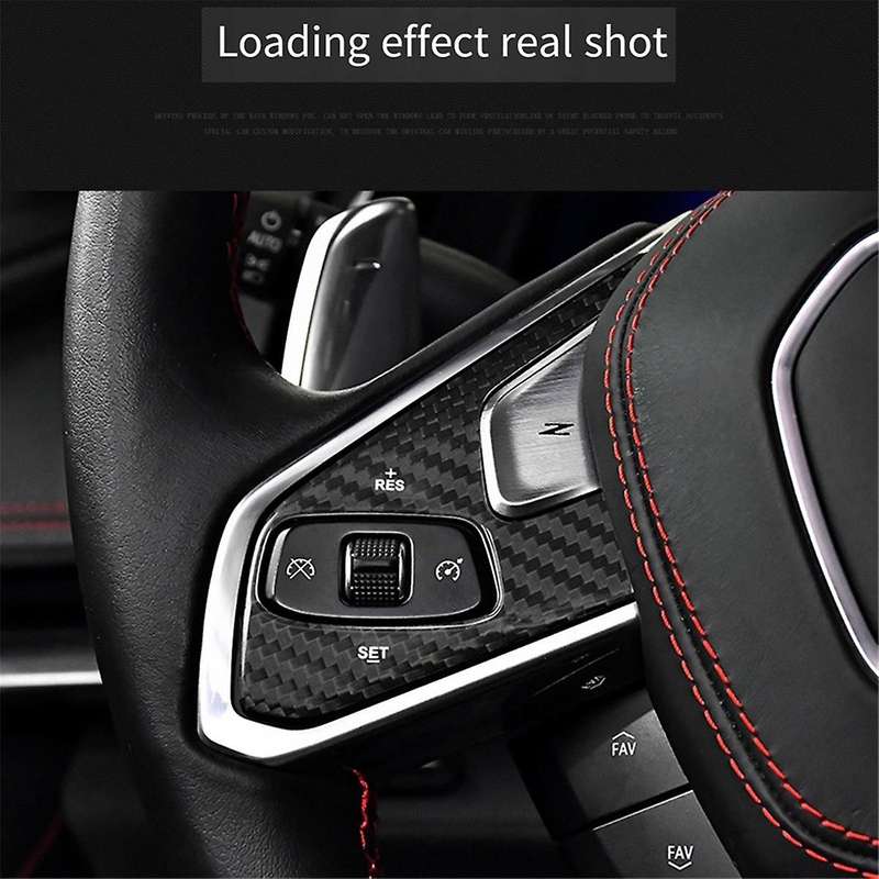 Carbon Fiber Steering Wheel Panel Sticker for C8 2020-2023 Steering Wheel Decoration