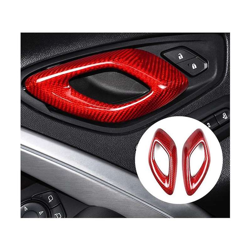 Carbon Fiber Sticker Car Inner Handle Cover Accessories for 2016-2023(Red)