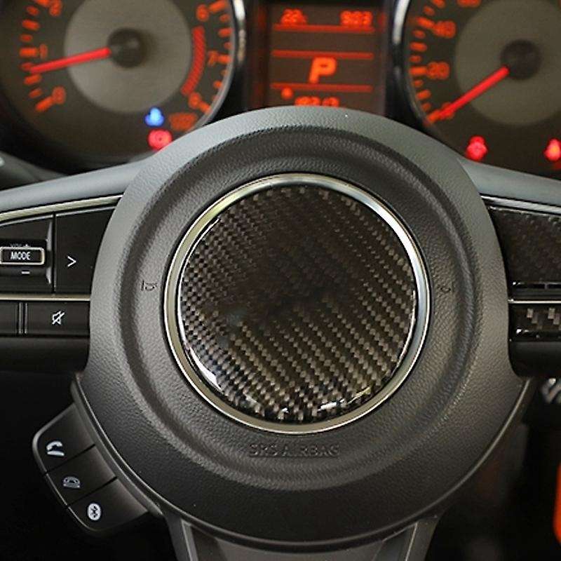 Carbon Fiber Stickers Car Steering Wheel Center Button Decoration Cover Accessories for 2019+
