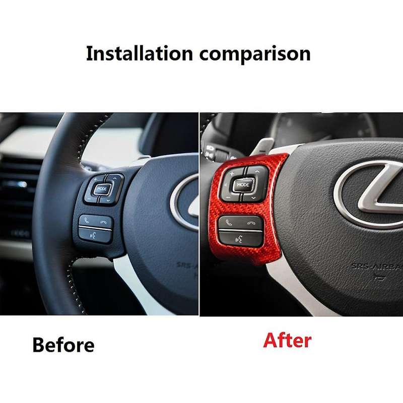 Carbon Fiber Sticker Trim Car Steering Wheel Button Frame Decor Cover for NX IS