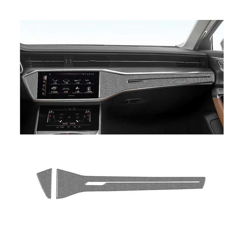 Carbon Fiber Stickers for A6 C8 2019-2023 Car Center Control Dashboard Decorative Panel Trim Interi