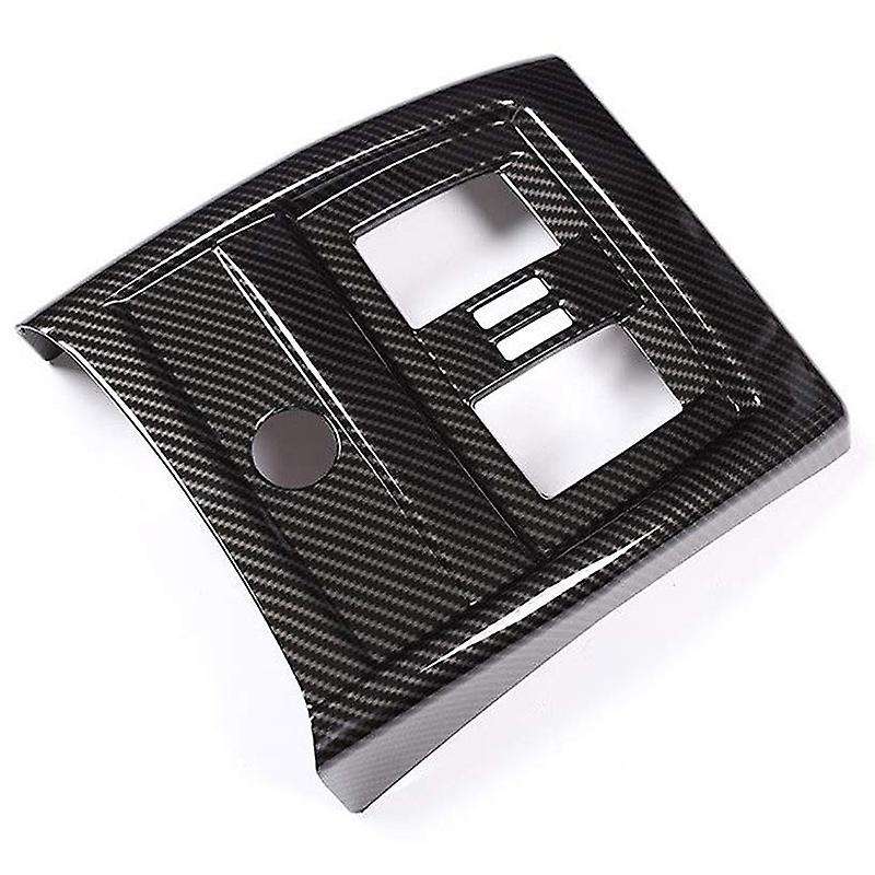 Carbon Fiber Style Abs Chrome Interior Rear Seat Air Conditioning Vent Cover Trim for 3 4 Series Gt