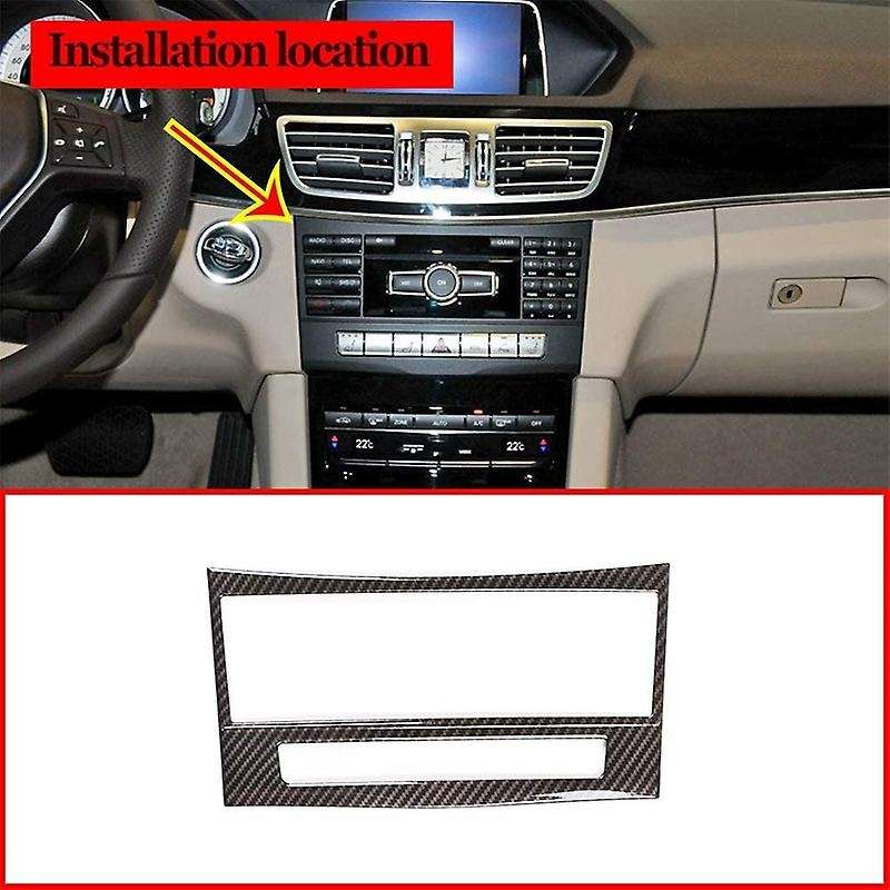 Carbon Fiber Style ABS Inner Center Console CD Button Frame Trim Sticker for E Class W212 2012-2015