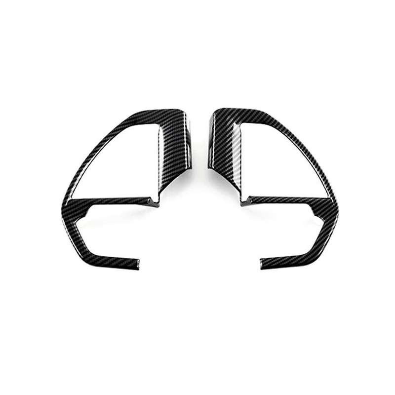 Carbon Fiber Style Car Steering Wheel Sequins Decorative Frame Button Trim Interior Patch for 2022-