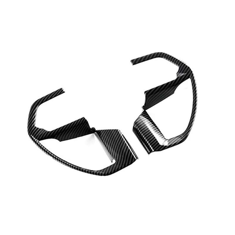 Carbon Fiber Style Car Steering Wheel Sequins Decorative Frame Button Trim Interior Patch for 2022-