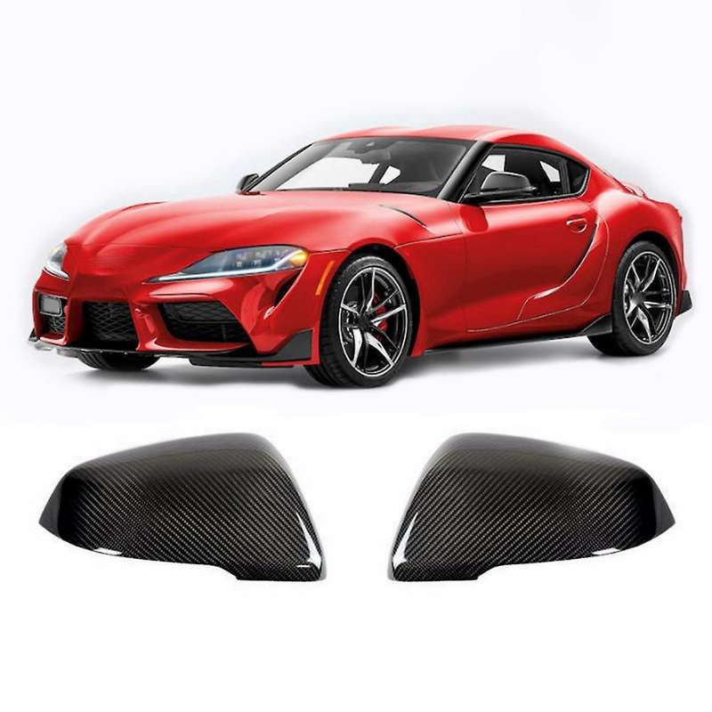 Carbon Fiber Style Car Side Mirror Cover Cap for A90 2018-2020