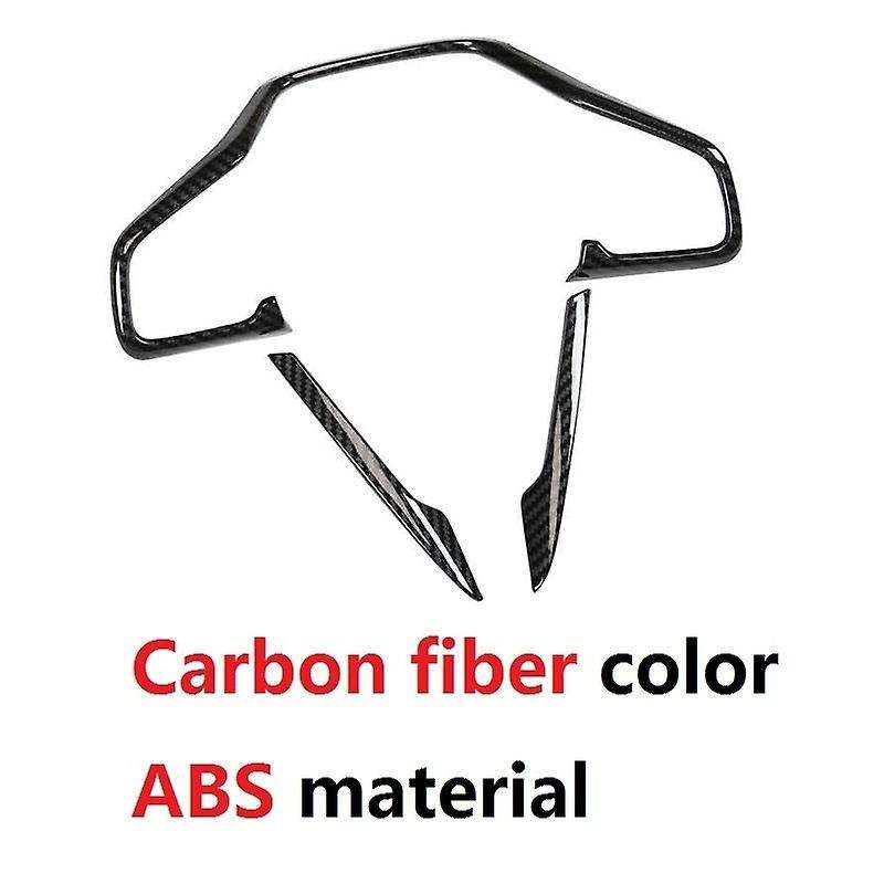 Carbon Fiber Style Car Steering Wheel Button Decor Frame Cover Trim for -V 2017-2021 Accessories, 3P