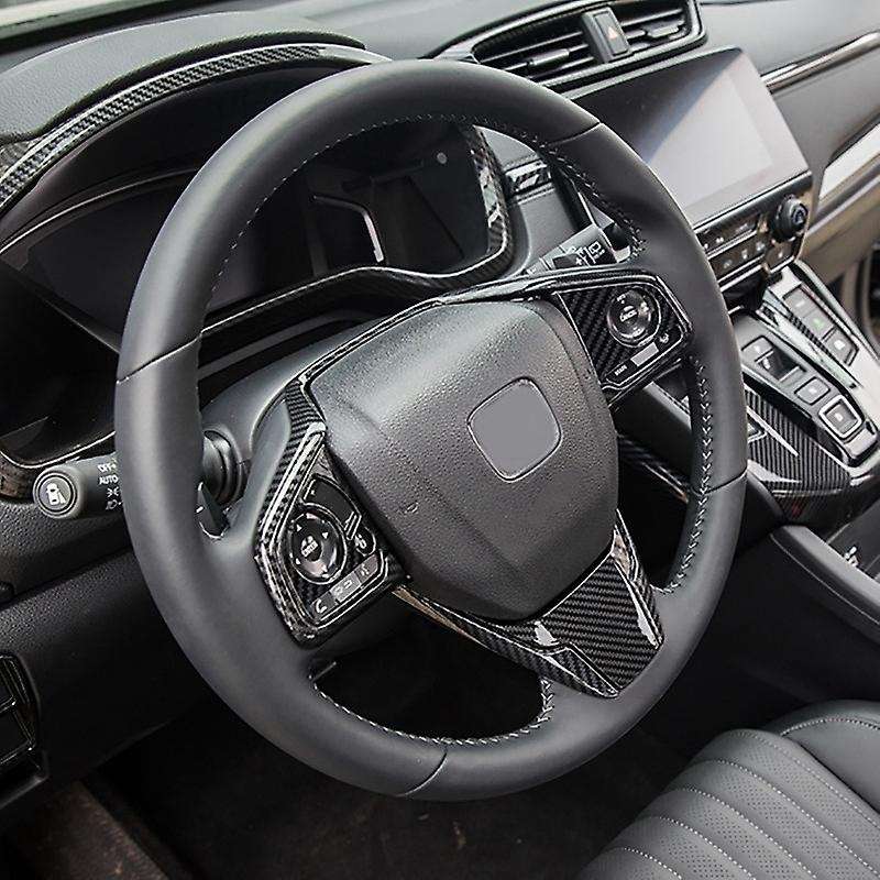 Carbon Fiber Style Car Steering Wheel Button Decor Frame Cover Trim for -V 2017-2021 Accessories, 3P