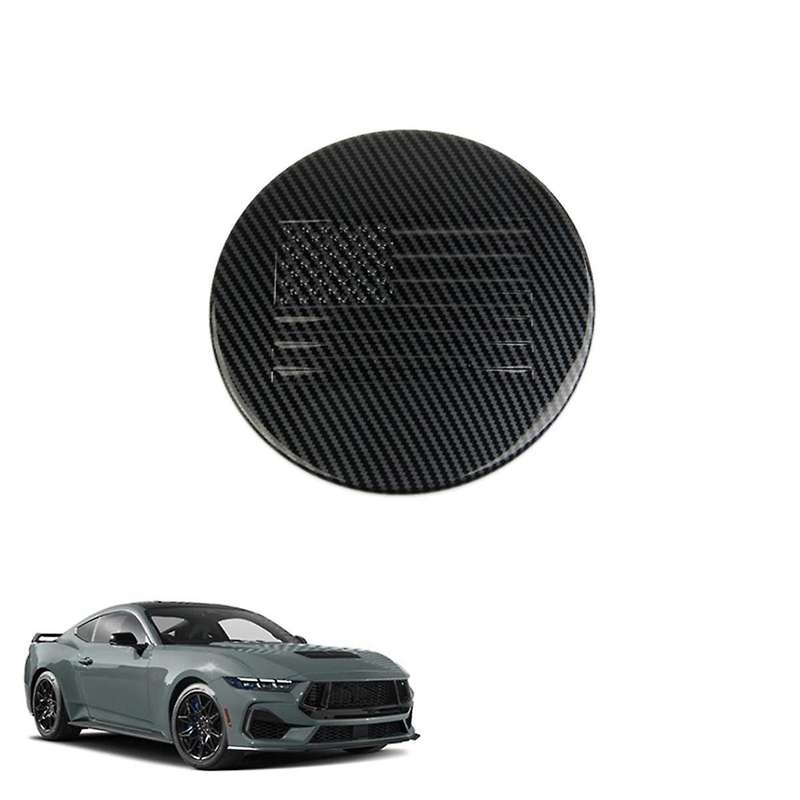 Carbon Fiber Style Fuel Tank Cover Gas Door Molding Trim for 2024 Accessories