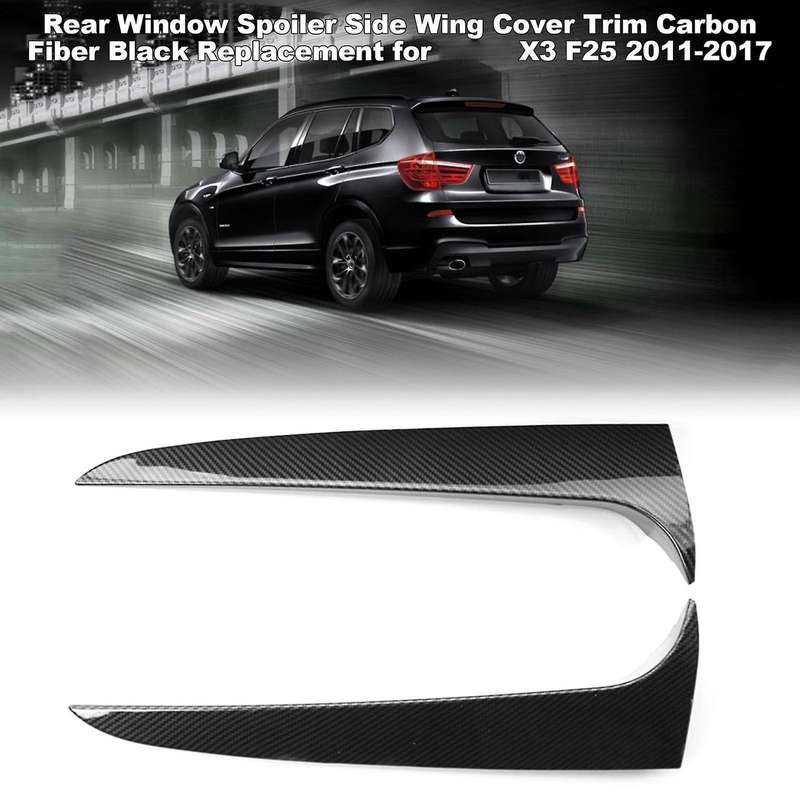 Carbon Fiber Style Rear Window Side Spoiler Canard Canards Splitter for - X3 F25 2011-2017