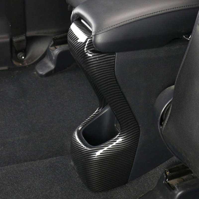 Carbon Fiber Style Rear Armrest Box Anti Kick Cover Trim Fit for -V Vezel 2016 2017 2018 2019