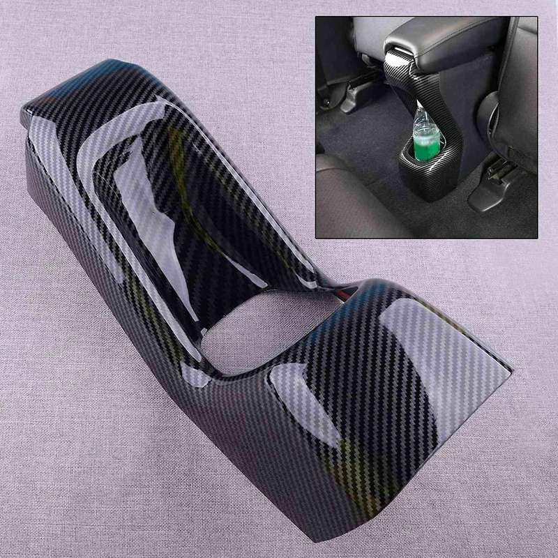Carbon Fiber Style Rear Armrest Box Anti Kick Cover Trim Fit for -V Vezel 2016 2017 2018 2019