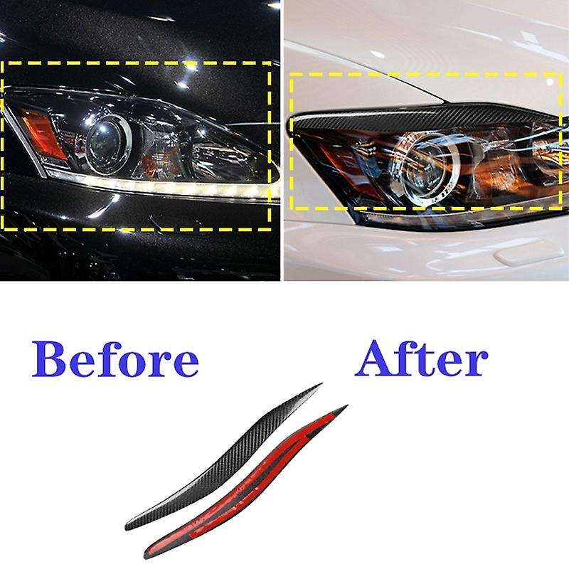 Carbon Fiber Style Headlight Eyebrow Eyelid Cover Trim Fit for IS250 IS300 2006-2012 Car-Styling Acc