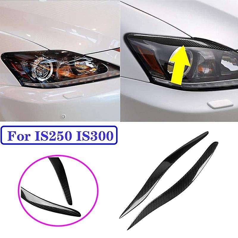 Carbon Fiber Style Headlight Eyebrow Eyelid Cover Trim Fit for IS250 IS300 2006-2012 Car-Styling Acc