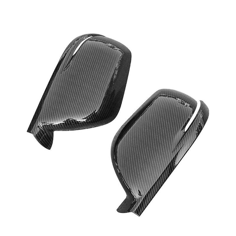 Carbon Fiber Style Rearview Side Mirror Cover Caps Trim for -V 2017-2019