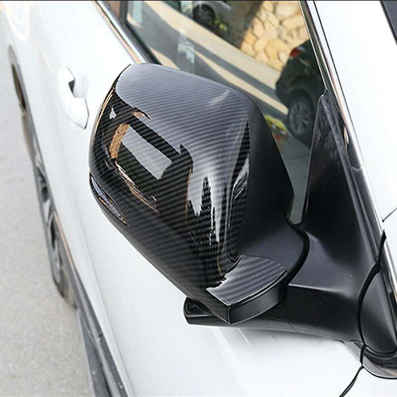 Carbon Fiber Style Rearview Side Mirror Cover Caps Trim for -V 2017-2019