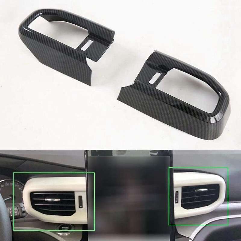Carbon Fiber Style Middle Air Condition AC Outlet Vent Frame Cover Trim Frame Fit for Explorer 2020