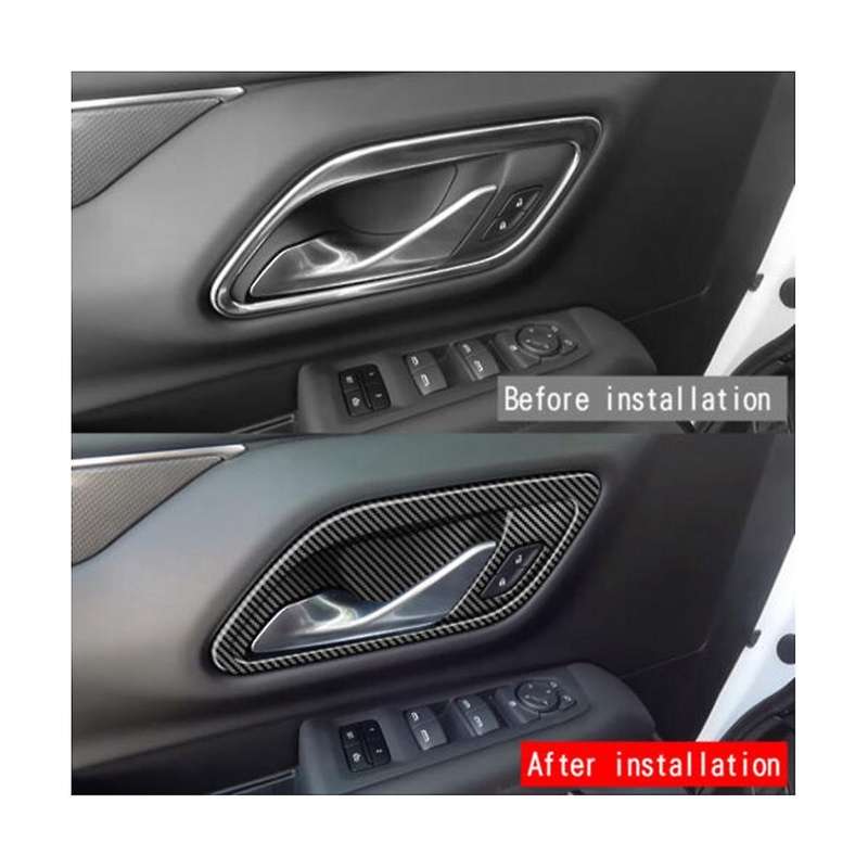 Carbon Fiber Style Inner Handle Frame Inner Door Bowl Stickers Interior Decorative Stickers for 202